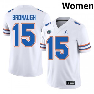 Florida CJ Bronaugh #15 White Jersey | Essential Embroidery NCAA Football Women Apparel 28374130