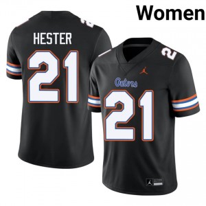 Black CJ Hester #21 Gators Jersey | Women High School Football Licensed Stitch 44819532
