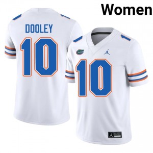 Florida Gators Cam Dooley #10 White Jersey | Genuine Embroidery NCAA Football Women Apparel 45672611