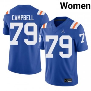 Durable Chancellor Campbell #79 Florida Royal Alternate Jersey | Women University Football Embroidery Fan Gear 91326225