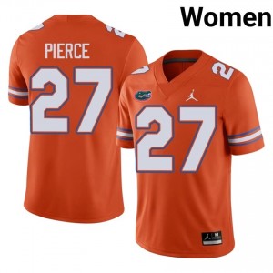 #27 Dameon Pierce Florida Gators Orange Jersey | Authentic Stitched Women Player Football Gear 30965581