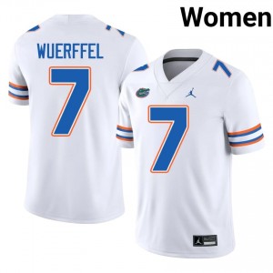 Florida Danny Wuerffel #7 White Jersey | Essential Embroidery NCAA Football Women Apparel 68196658