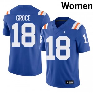 Officially Licensed Davian Groce #18 Florida Gators Royal Alternate Jersey | Women University Football Embroidery Fan Gear 75171275