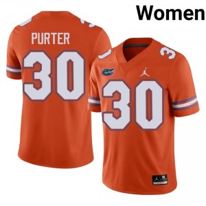 #30 Dylan Purter UF Gators Orange Jersey | Elite Stitched Women Player Football Gear 91508669