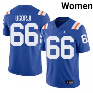 Elite Thread Emeka Ugorji #66 Florida Gators Royal Alternate Jersey | Women University Football Embroidery Fan Gear 44196050