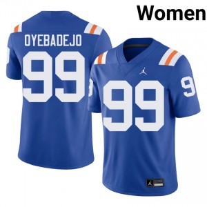 Officially Licensed Emmanuel Oyebadejo #99 Florida Gators Royal Alternate Jersey | Women University Football Embroidery Fan Gear 89396762