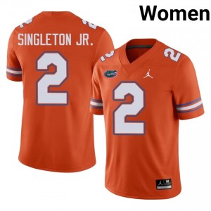 #2 Eric Singleton Jr. Florida Gators Orange Jersey | Authentic Stitched Women Player Football Gear 63220218