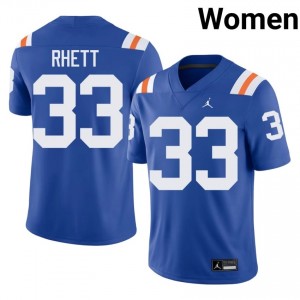 Top-Tier Errict Rhett #33 Florida Royal Alternate Jersey | Women University Football Embroidery Fan Gear 99954133