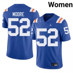 Durable Harrison Moore #52 Florida Royal Alternate Jersey | Women University Football Embroidery Fan Gear 85977825
