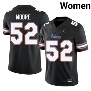 Black Harrison Moore #52 Gators Jersey | Women High School Football Moisture Wicking Stitch 63772304