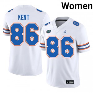 Florida Gators Heze Kent #86 White Jersey | Pro Cut Embroidery NCAA Football Women Apparel 33244607