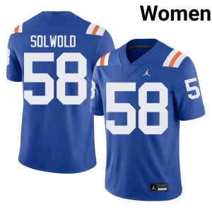 Top-Tier Hunter Solwold #58 Florida Royal Alternate Jersey | Women University Football Embroidery Fan Gear 90583960