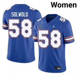 Hunter Solwold #58 Gators Jersey | Pro-Grade Royal College Football Women Swen 51540595