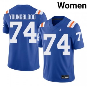 Durable Jack Youngblood #74 Florida Royal Alternate Jersey | Women University Football Embroidery Fan Gear 72190032
