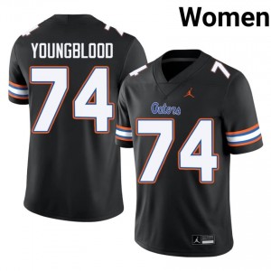 Black Jack Youngblood #74 Gators Jersey | Women High School Football Moisture Wicking Stitch 14236165