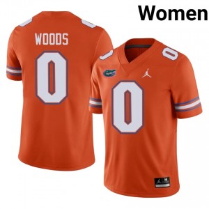 #0 Jayden Woods UF Gators Orange Jersey | Elite Stitched Women Player Football Gear 38028545
