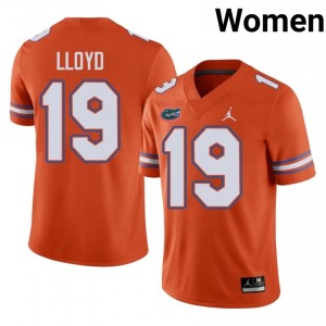 #19 Jaylen Lloyd UF Gators Orange Jersey | Classic Stitched Women Player Football Gear 17766213