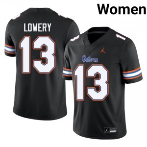 Black Jordy Lowery #13 Gators Jersey | Women High School Football Limited Swen 53250361
