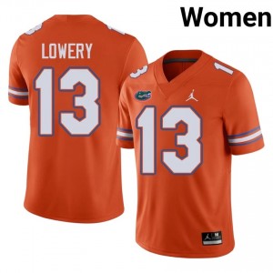 #13 Jordy Lowery Florida Gators Orange Jersey | Authentic Stitched Women Player Football Gear 41948320