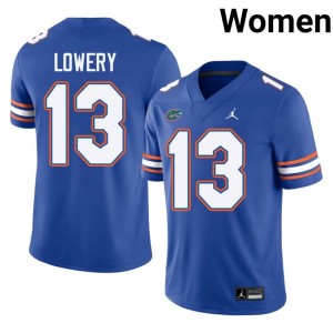 Jordy Lowery #13 Gators Jersey | Gameday Royal College Football Women Stitch 54994025