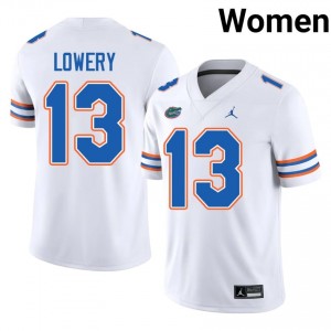 Florida Jordy Lowery #13 White Jersey | Premium Embroidery NCAA Football Women Apparel 33743252