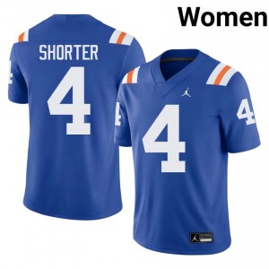 Durable Justin Shorter #4 Florida Royal Alternate Jersey | Women University Football Embroidery Fan Gear 88486669