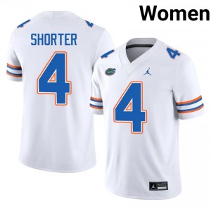 Florida Gators Justin Shorter #4 White Jersey | Pro Cut Embroidery NCAA Football Women Apparel 34285485