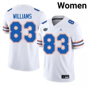 Florida Gators Justin Williams #83 White Jersey | Genuine Embroidery NCAA Football Women Apparel 82469026