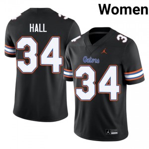 Black Kaiden Hall #34 Gators Jersey | Women High School Football Moisture Wicking Stitch 95938077