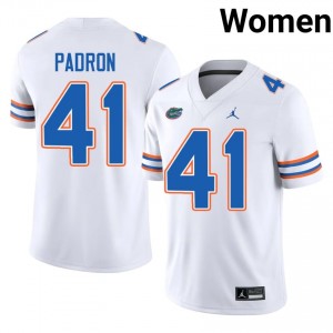 Florida Gators Liam Padron #41 White Jersey | Pro Cut Embroidery NCAA Football Women Apparel 27791465