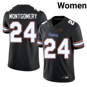 Black London Montgomery #24 Gators Jersey | Women High School Football Moisture Wicking Stitch 70071502