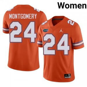 #24 London Montgomery UF Gators Orange Jersey | Classic Stitched Women Player Football Gear 10950430