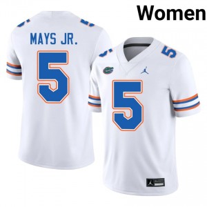 Florida Micah Mays Jr. #5 White Jersey | Essential Embroidery NCAA Football Women Apparel 16982410