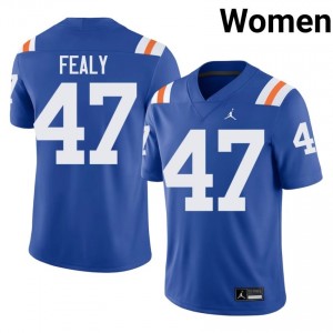Elite Thread Miller Fealy #47 Florida Gators Royal Alternate Jersey | Women University Football Embroidery Fan Gear 91855256