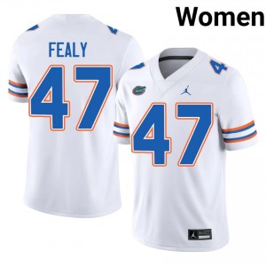 Florida Miller Fealy #47 White Jersey | Premium Embroidery NCAA Football Women Apparel 90261106
