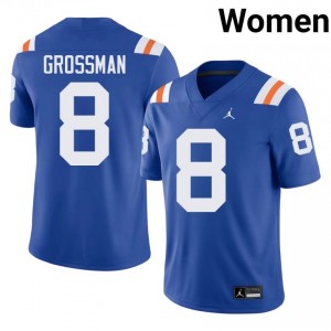 Elite Thread Rex Grossman #8 Florida Gators Royal Alternate Jersey | Women University Football Embroidery Fan Gear 70550605