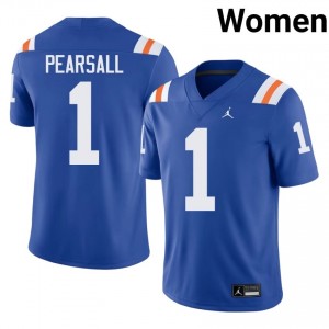 Elite Thread Ricky Pearsall #1 Florida Gators Royal Alternate Jersey | Women University Football Embroidery Fan Gear 11003216