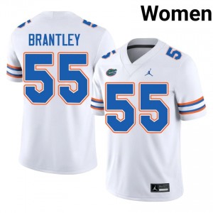 Florida Scot Brantley #55 White Jersey | Premium Embroidery NCAA Football Women Apparel 27522515