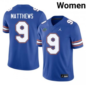 Shane Matthews #9 Gators Jersey | Pro-Grade Royal College Football Women Swen 72625619