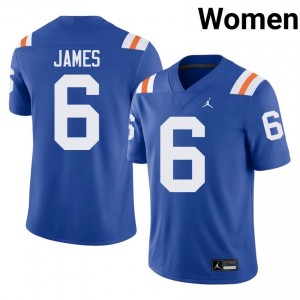 Top-Tier Shemar James #6 Florida Royal Alternate Jersey | Women University Football Embroidery Fan Gear 51479862