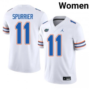 Florida Steve Spurrier #11 White Jersey | Essential Embroidery NCAA Football Women Apparel 63041400