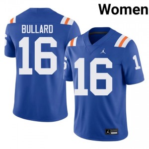 Elite Thread TJ Bullard #16 Florida Gators Royal Alternate Jersey | Women University Football Embroidery Fan Gear 89695566