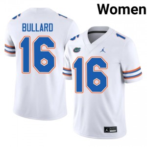 Florida TJ Bullard #16 White Jersey | Premium Embroidery NCAA Football Women Apparel 83619559