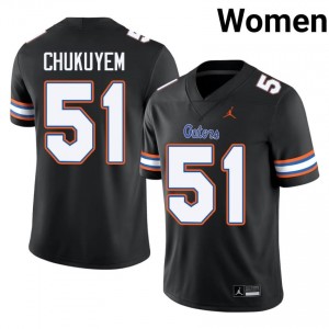 Black Tyler Chukuyem #51 Gators Jersey | Women High School Football Fresh Swen 97383274