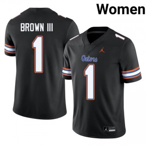 Black Vernell Brown III #1 Gators Jersey | Women High School Football Fresh Swen 85152399