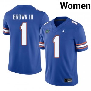 Vernell Brown III #1 Gators Jersey | Iconic Royal College Football Women Stitch 95222176