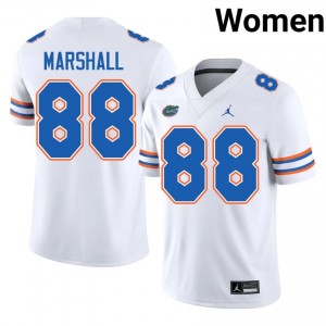 Florida Gators Wilber Marshall #88 White Jersey | Genuine Embroidery NCAA Football Women Apparel 23639865