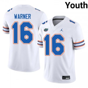 Gators Aidan Warner #16 White Jersey | Pro Cut Stitch NCAA Football Youth Apparel 37005835