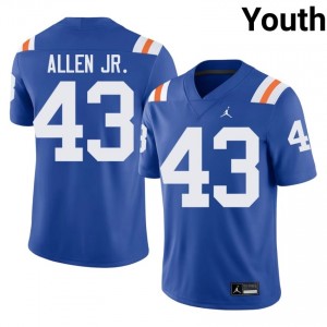 Top-Tier Alfonzo Allen Jr. #43 Gators Royal Alternate Jersey | Youth University Football Swen Fan Gear 40482133