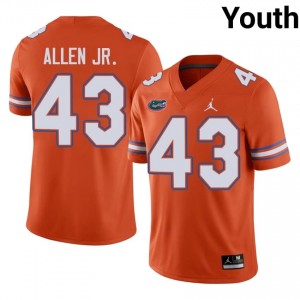 #43 Alfonzo Allen Jr. Florida Orange Jersey | Elite Embroidery Youth Player Football Gear 63945383